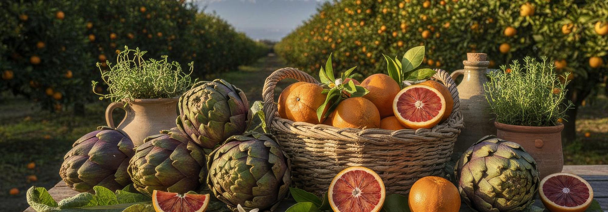 Pacco Misto Arance Tarocco Gallo e Carciofi Mammola Romanesco